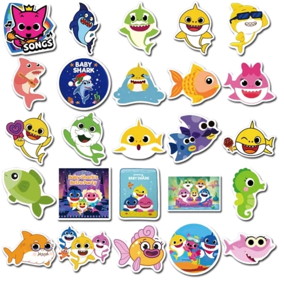 🍉5 for $25* Baby Shark Stickers - Picture 3 of 4